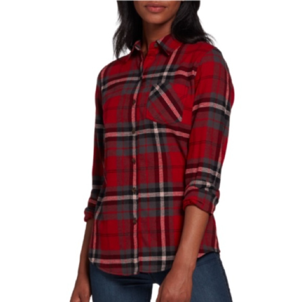 Northeast‎ outfitters red plaid button down shirt